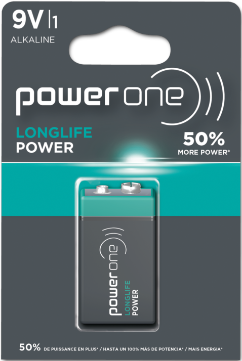 Power One Alkaline 9V Battery 1 battery