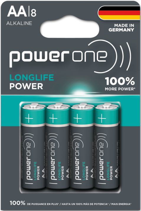 Power One Alkaline AA Battery 8 pack