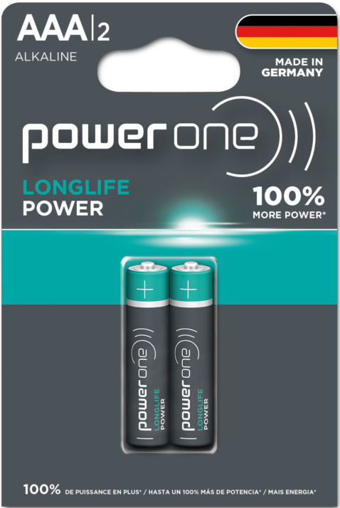 Power One Alkaline AAA Battery 2 pack