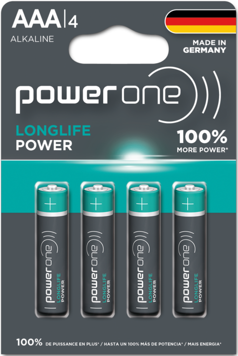 Power One Alkaline AAA Battery 4 pack