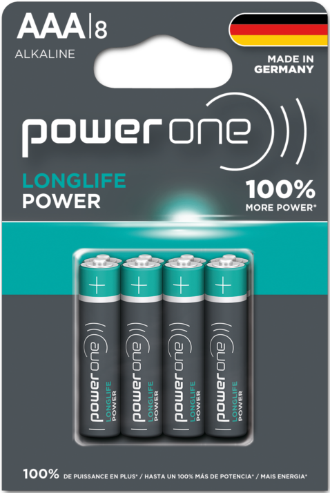 Power One Alkaline AAA Battery 8 pack